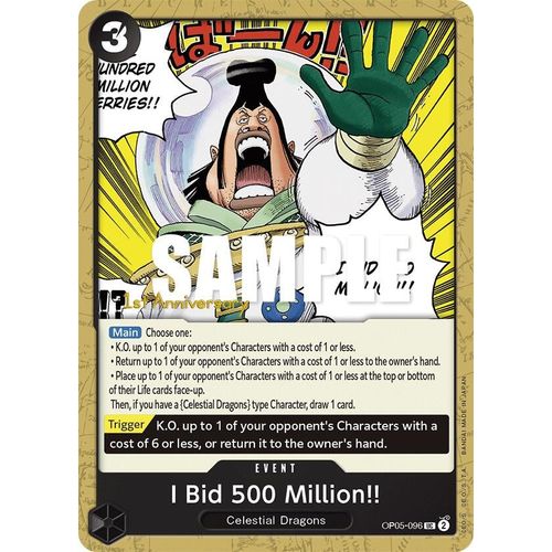 I Bid 500 Million!! (OP05 - 096) [Awakening of the New Era: 1st Anniversary Tournament Cards] - PokéBox Australia