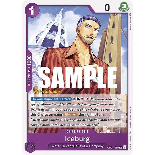 Iceburg (OP04 - 059) [Kingdoms of Intrigue Pre - Release Cards] - PokéBox Australia