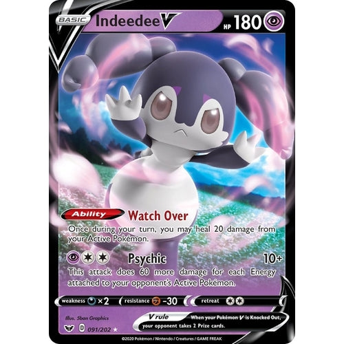Indeedee V (091/202) (SWSH01: Sword & Shield Base Set) - PokéBox Australia