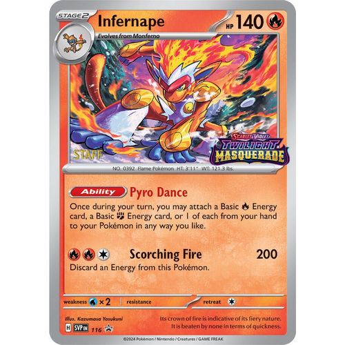Infernape - 116 (Prerelease) [Staff] (116) (SV: Scarlet & Violet Promo Cards) - PokéBox Australia