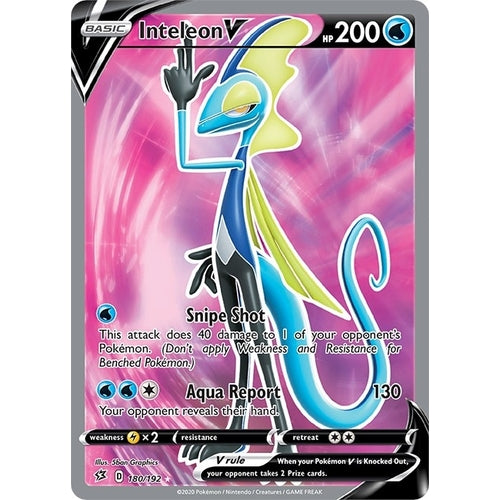 Inteleon V (Full Art) (180/192) (SWSH02: Rebel Clash) - PokéBox Australia