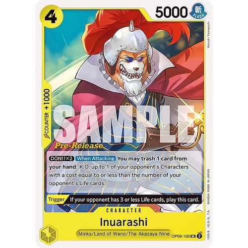Inuarashi (OP06 - 100) [Wings of the Captain Pre - Release Cards] - PokéBox Australia