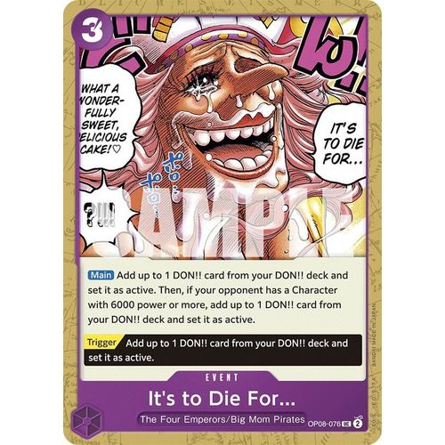 It's to Die For (OP08 - 076) [Two Legends] - PokéBox Australia