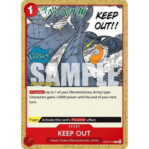 Keep Out (OP07 - 018) [500 Years in the Future Pre - Release Cards] - PokéBox Australia