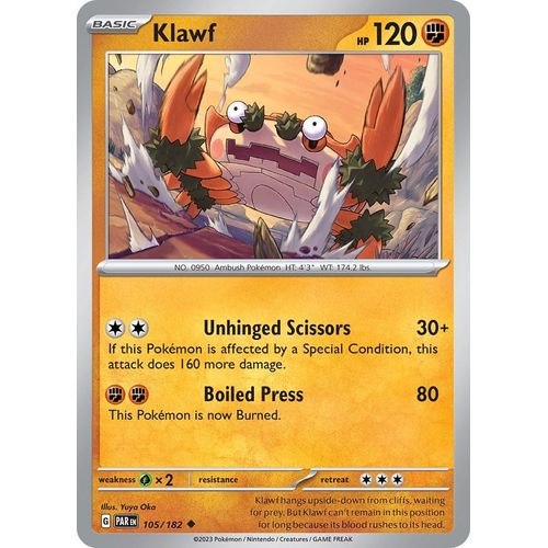 Klawf (105/182) [SV04: Paradox Rift] - PokéBox Australia