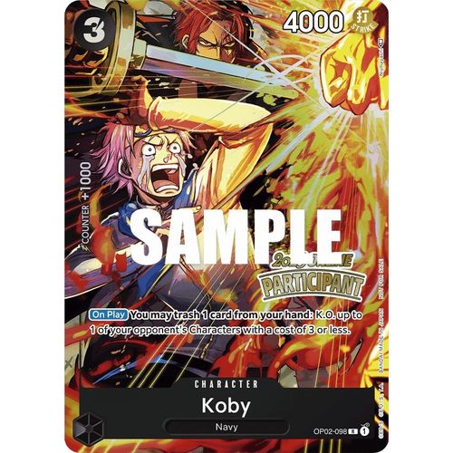 Koby (Online Regional 2023) [Participant] (OP02 - 098) [One Piece Promotion Cards] - PokéBox Australia