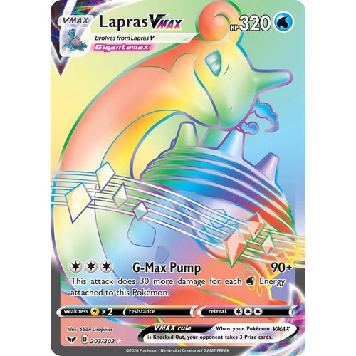 Lapras VMAX (Secret) (203/202) (SWSH01: Sword & Shield Base Set) - PokéBox Australia
