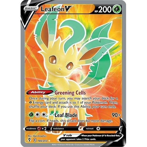 Leafeon V (Full Art) (166/203) (SWSH07: Evolving Skies) - PokéBox Australia