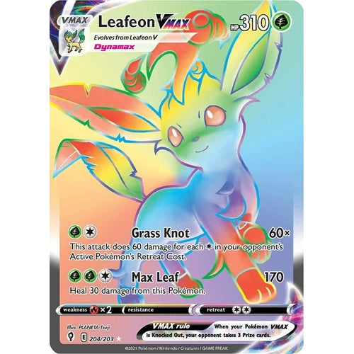 Leafeon VMAX (Secret) (204/203) (SWSH07: Evolving Skies) - PokéBox Australia