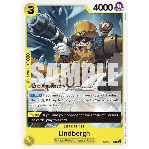 Lindbergh (OP09 - 114) [Emperors in the New World: 2nd Anniversary Tournament Cards] - PokéBox Australia