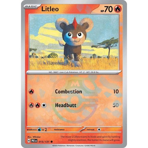 Litleo (Master Ball Pattern) (015/131) [SV: Prismatic Evolutions] - PokéBox Australia