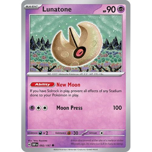Lunatone (092/197) [SV03: Obsidian Flames] - PokéBox Australia