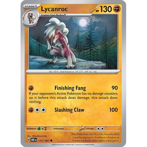 Lycanroc (117/197) [SV03: Obsidian Flames] - PokéBox Australia