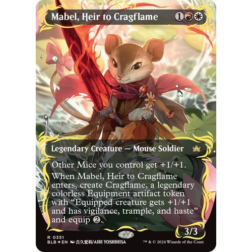 Mabel, Heir to Cragflame (Borderless) (Raised Foil) (351) [Bloomburrow] - PokéBox Australia