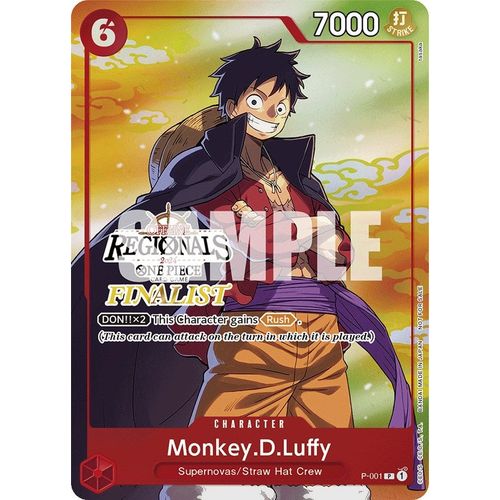 Monkey.D.Luffy (001) (Offline Regional 2024 Vol. 2) [Finalist] (P - 001) [One Piece Promotion Cards] - PokéBox Australia