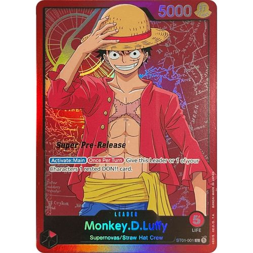 Monkey.D.Luffy (001) (ST01 - 001) [Super Pre - Release Starter Deck 1: Straw Hat Crew] - PokéBox Australia