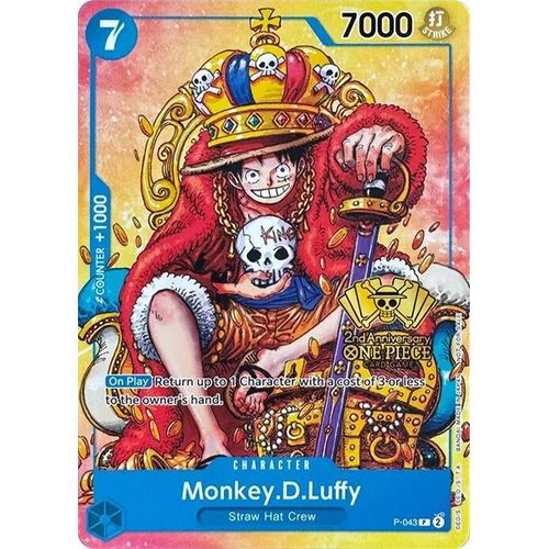 Monkey.D.Luffy (2nd Anniversary Stamped Promo) (P - 043) [One Piece Promotion Cards] - PokéBox Australia