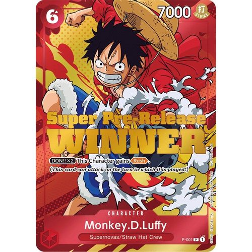 Monkey.D.Luffy (Super Pre - Release) [Winner] (P - 001) [One Piece Promotion Cards] - PokéBox Australia