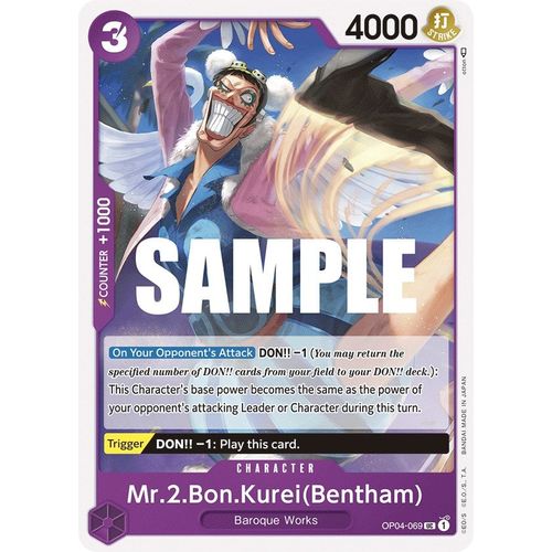 Mr.2.Bon.Kurei (Bentham) (OP04 - 069) [Kingdoms of Intrigue] - PokéBox Australia