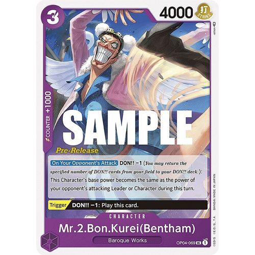Mr.2.Bon.Kurei (Bentham) (OP04 - 069) [Kingdoms of Intrigue Pre - Release Cards] - PokéBox Australia