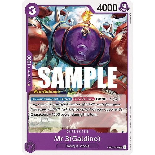 Mr.3 (Galdino) (OP04 - 070) [Kingdoms of Intrigue Pre - Release Cards] - PokéBox Australia