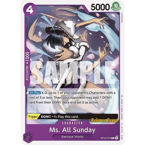 Ms. All Sunday (OP12 - 075) (Legacy of the Master Release Event Cards) - PokéBox Australia