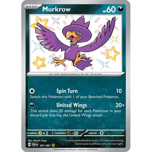 Murkrow (181/091) [SV: Paldean Fates] - PokéBox Australia
