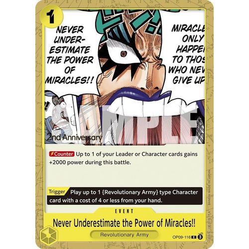 Never Underestimate the Power of Miracles!! (OP09 - 116) [Emperors in the New World: 2nd Anniversary Tournament Cards] - PokéBox Australia
