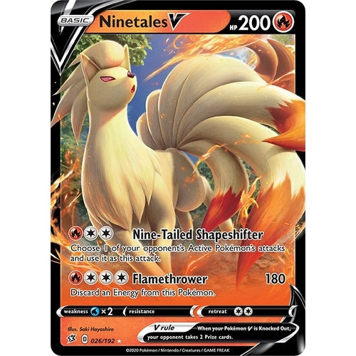 Ninetales V (026/192) (SWSH02: Rebel Clash) - PokéBox Australia