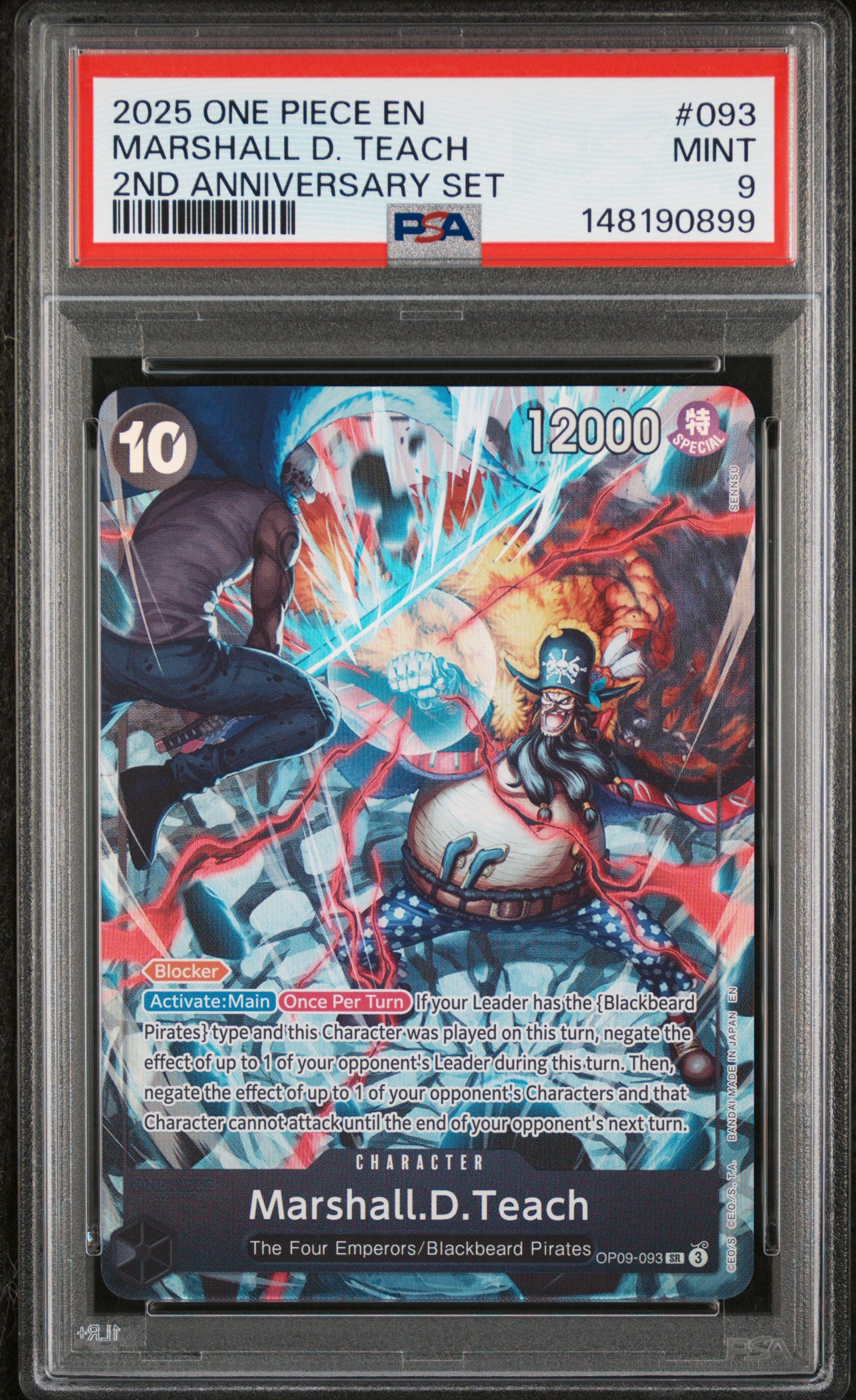 PSA MINT 9 - 2025 ONE PIECE ENGLISH VERSION 2ND ANNIVERSARY SET #093 MARSHALL D. TEACH - PokéBox Australia