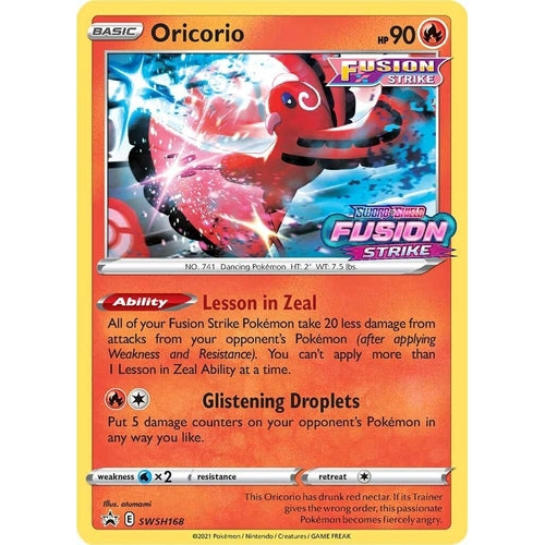 Oricorio - SWSH168 (Prerelease) (SWSH168) (SWSH: Sword & Shield Promo Cards) - PokéBox Australia