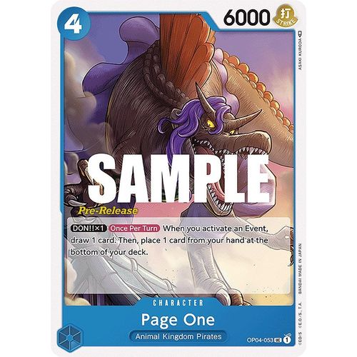 Page One (OP04 - 053) [Kingdoms of Intrigue Pre - Release Cards] - PokéBox Australia