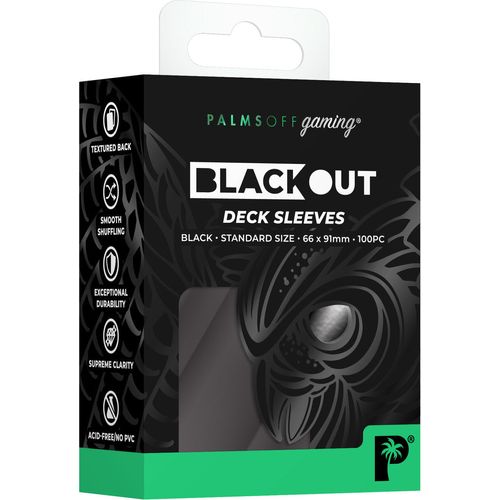 Palms Off Gaming - Black - Standard Blackout Deck Sleeves - PokéBox Australia