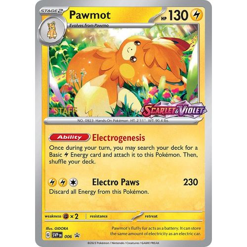 Pawmot - 006 (Prerelease) [Staff] (006) (SV: Scarlet & Violet Promo Cards) - PokéBox Australia