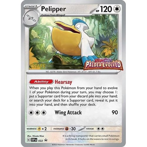 Pelipper - 022 (Prerelease) [Staff] (022) (SV: Scarlet & Violet Promo Cards) - PokéBox Australia