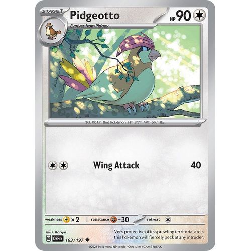 Pidgeotto (163/197) [SV03: Obsidian Flames] - PokéBox Australia