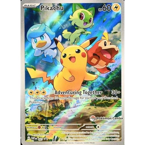 Pikachu - 027 (Pokemon Center Exclusive) (027) (SV: Scarlet & Violet Promo Cards) - PokéBox Australia