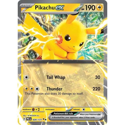 Pikachu ex (028/131) [SV: Prismatic Evolutions] - PokéBox Australia