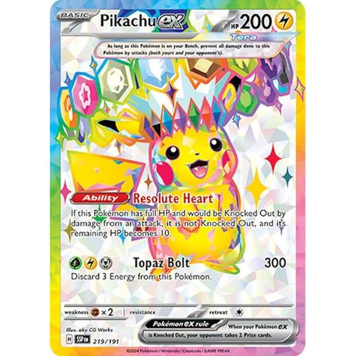 Pikachu ex (219/191) [SV08: Surging Sparks] - PokéBox Australia