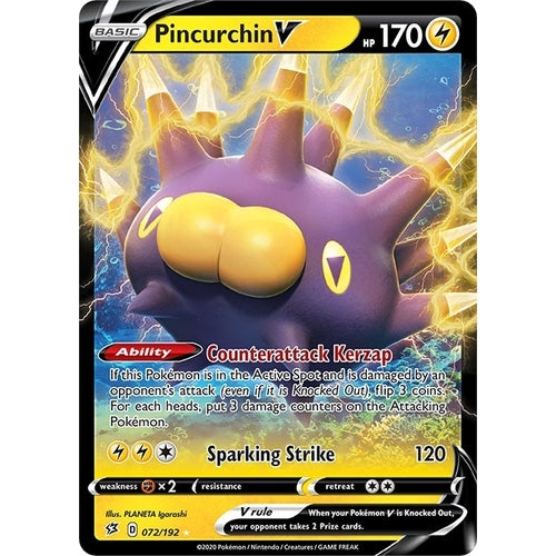 Pincurchin V (072/192) (SWSH02: Rebel Clash) - PokéBox Australia