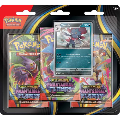 Pokemon TCG: Mega Evolution ME02 - Phantasmal Flames Three Booster Blister - PokéBox Australia