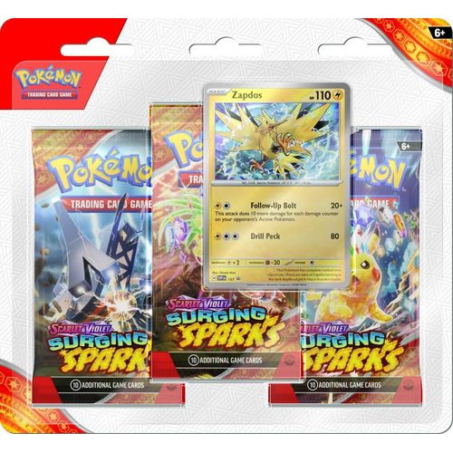 POKÉMON TCG Scarlet & Violet 8: Surging Sparks Three - Booster Blister - PokéBox Australia
