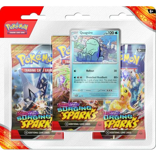 POKÉMON TCG Scarlet & Violet 8: Surging Sparks Three - Booster Blister - PokéBox Australia
