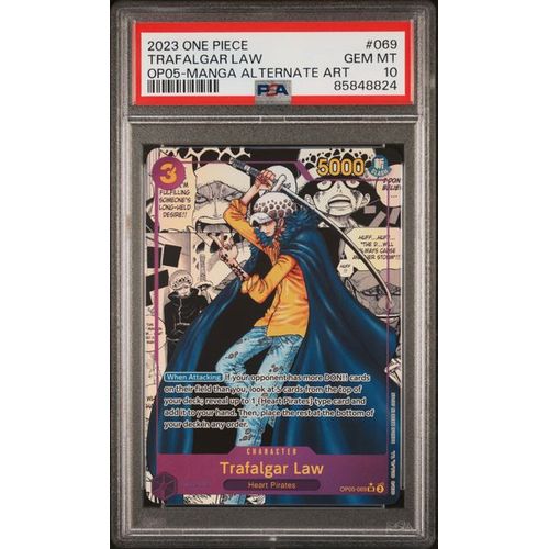 PSA 10 Trafalgar Law Manga Alternate Art OP05 - 069 - 2023 One Piece Card Game Awakening Of The New Era 8824 - PokéBox Australia
