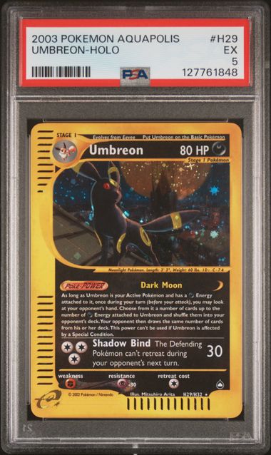 PSA EX 5 - UMBREON - HOLO 2003 POKEMON AQUAPOLIS - PokéBox Australia