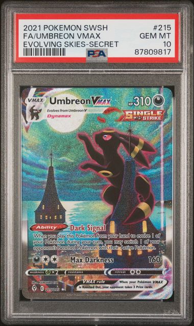 PSA GEM MT 10 - FA/UMBREON VMAX EVOLVING SKIES - SECRET 2021 POKEMON SWORD & SHIELD EVOLVING SKIES - PokéBox Australia