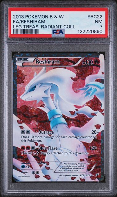 PSA NM 7 - FA/RESHIRAM LEG.TREAS. RADIANT COLL. 2013 POKEMON BLACK & WHITE LEGENDARY TREASURES RADIANT COLLECTION - PokéBox Australia