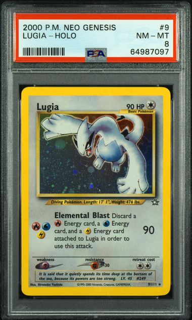 PSA NM - MT 8 - LUGIA - HOLO 2000 POKEMON NEO GENESIS - PokéBox Australia
