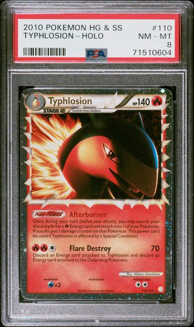 PSA NM - MT 8 - TYPHLOSION - HOLO 2010 POKEMON HEARTGOLD & SOULSILVER - PokéBox Australia