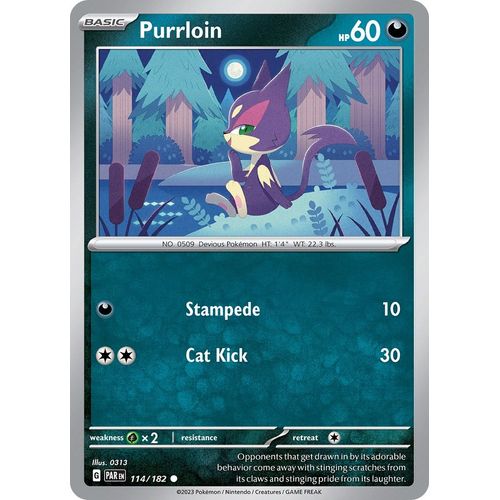 Purrloin (114/182) [SV04: Paradox Rift] - PokéBox Australia